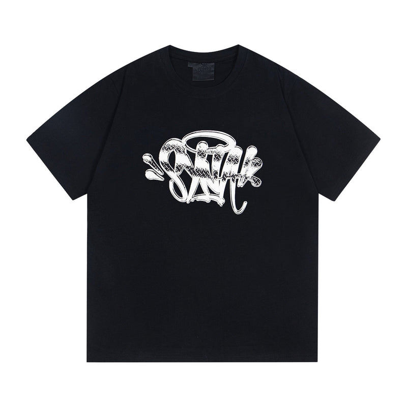Synaworld T Shirts central cee Short Sleeve Classic Letter Print Loose Casual T-Shirt