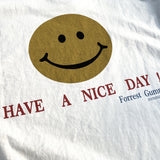 Men Vintage T-Shirts vintage Forrest Gump Have a nice day smiley face doing old washing water short sleeves