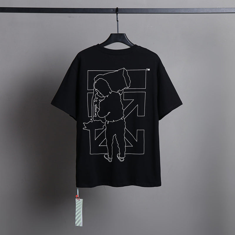 Paint Flower Pattern on the Back of Ow T Shirts for Men and Women