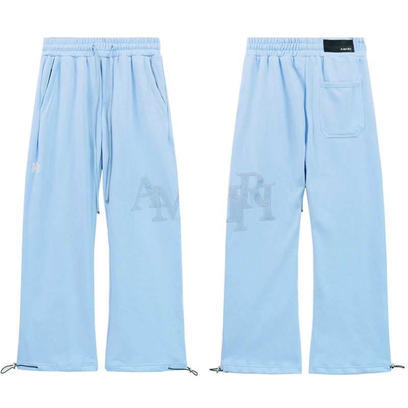 Amiri Pants Sticker Logo Loose Casual Zip Pocket Pants