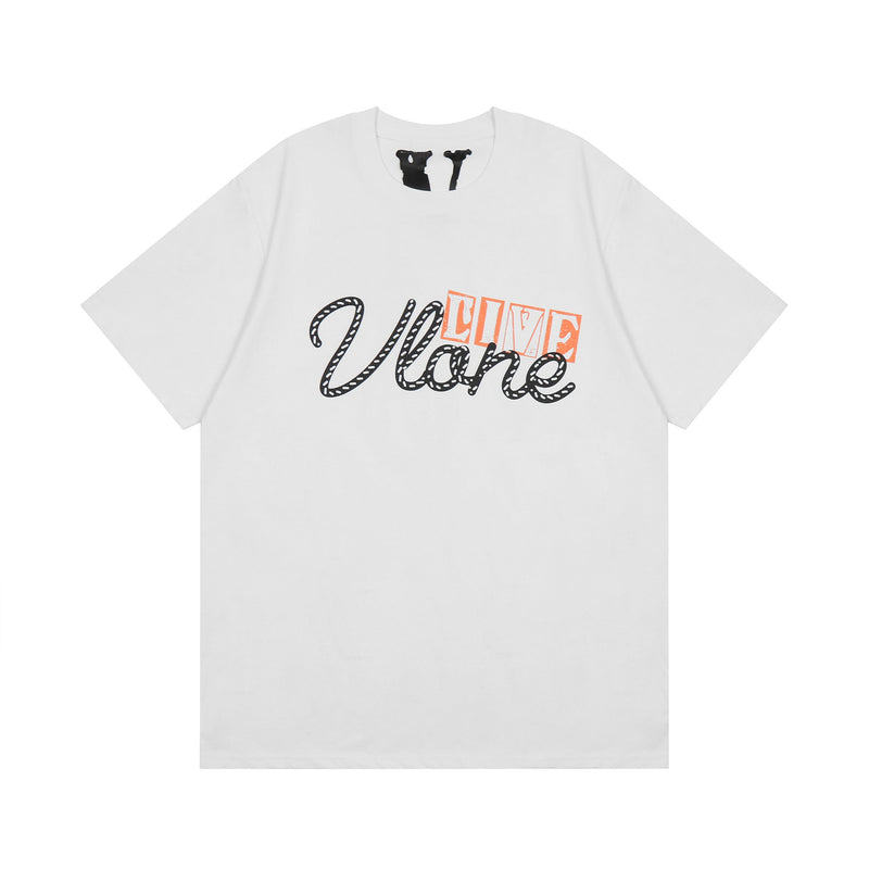 Vlone T Shirt Spring Summer Rope Letter Crew Neck