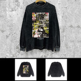 Purple Brand Distressed Long Sleeve Shirt Fashion Distressed Loose Long-sleeved Top