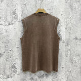 Purple Brand Distressed Tank T Shirts Distressed Sleeveless T-shirt Vest
