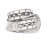 Hip-hop punk rhinestone belt y2k pu leather