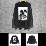 Purple Brand Distressed Long Sleeve Shirt Fashion Distressed Loose Long-sleeved Top