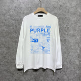 Purple Brand Long Sleeve T-Shirt Fashion Loose Long Sleeve Top