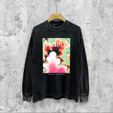 Purple Brand Distressed Long Sleeve Shirt Fashion Distressed Loose Long-sleeved Top