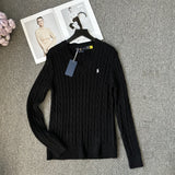 Ralph Lauren Knitted sweaters Vintage V-Neck Twist Bottom Knitted Sweater