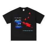 Vintage T-shirts Printed Short Sleeve T-Shirt Bottom Casual Shirt Loose