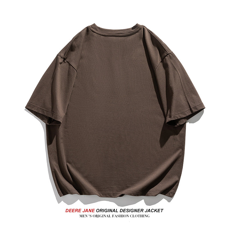 Men's T-Shirts Summer Short-Sleeved T-shirt Men's Loose Brown Casual