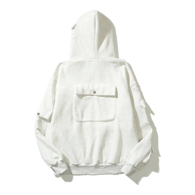 Kanye West Sunday Service Hoodie Vintage Fleece-Lined Hooded Multi-Pocket Thickened Hoodie