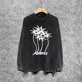 Purple Brand Distressed Long Sleeve Shirt Fashion Distressed Loose Long-sleeved Top