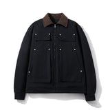 Men Vintage Jackets Vintage Tooling Jacket Women's Casual Lapel Padded Cotton