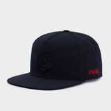 Trendy flat brimmed hat rose embroider