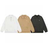 Ralph Lauren Coat RL Embroidery Lapel Niche Half Zipper