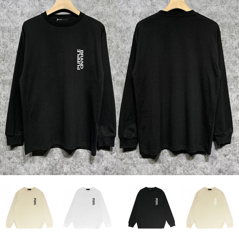 Purple Brand Long Sleeve T-Shirt Fashion Loose Long Sleeve Top