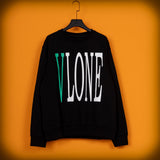 Vlone Sweatshirts Autumn and Winter Letter Big V Crew Neck Pullover Male