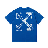 Off White T Shirts OW Graffiti Arrow Pattern Crew Neck Pullover Short Sleeves