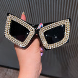 Trendy punk glasses with diamonds