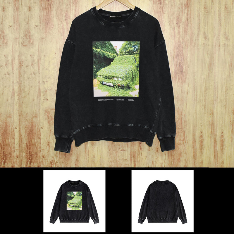 Purple Brand Distressed Sweatshirt Retro Vintage Crew Neck Sweater
