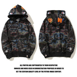 Bathing Ape Hoodie Thermal Imaging Camouflage Shark Hooded Cardigan Zip Sweater Jacket