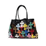Chh Chrome Heart Leather Bag Cross Colored Shopping Bag