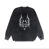 Purple Brand Distressed Long Sleeve Shirt Fashion Distressed Loose Long-sleeved Top