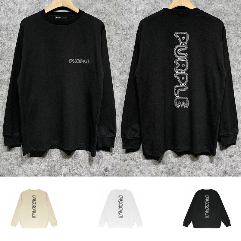 Purple Brand Long Sleeve T-Shirt Fashion Loose Long Sleeve Top