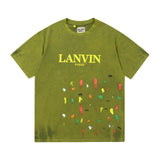 Gallery Dept T-Shirt Hand Painted Splash Ink Letter Short Sleeve T-Shirt