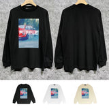 Purple Brand Long Sleeve T-Shirt Fashion Loose Long Sleeve Top