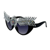 Trendy punk glasses retro style devil's eye