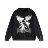 Purple Brand Distressed Sweatshirt Retro Vintage Crew Neck Sweater