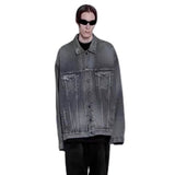 MIJKO Mens Jacket MIJKO Ripped Patch Mainstream Fashion Denim Jacket