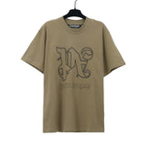 Palm Angels T Shirts Embroidered Letter Logo Short Sleeve T-Shirt
