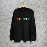 Purple Brand Long Sleeve T-Shirt Fashion Loose Long Sleeve Top