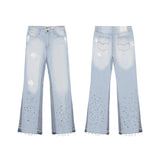 Gallery Dept Jeans hand-painted splash ink paint point matching denim trousers