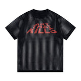 Gallery Dept T-Shirt Alphabet Print Hollow Mesh Short Sleeve T-Shirt