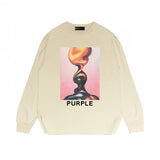 Purple Brand Long Sleeve T-Shirt Fashion Loose Long Sleeve Top