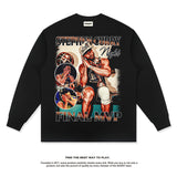 Nba Long Sleeve Shirt Autumn and Winter Long Sleeve T-shirt Loose Crew Neck Top