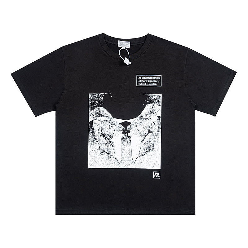 C.e t shirts creative picture frame pattern round neck short sleeve men and women