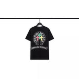 CHH Chrome Heart T Shirts Crowe Scroll Heart Color Cross Print Crew Neck Short Sleeve