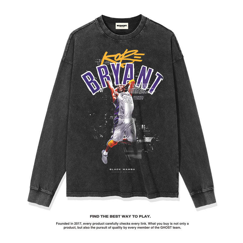 Nba Long Sleeve Shirt Loose Heavy Crew Neck
