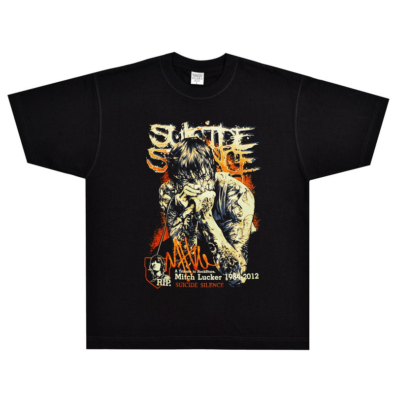 Rock Star T Shirt Suicide Silence Mitch Lucker T-shirt Rock Loose Vintage Short Sleeve