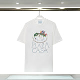 Casablanca T Shirts Spring/Summer Print Loose Cotton Short Sleeve T-Shirt