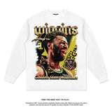 Nba Long Sleeve Shirt Basketball Jersey Long Sleeve T-shirt Loose Washed-out Distressed