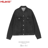 MIJKO Mens Jacket Distress Denim Jacket