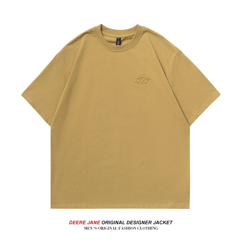 Men's T-Shirts Summer Short-Sleeved T-shirt Men's Loose All-Match Solid Color Casual