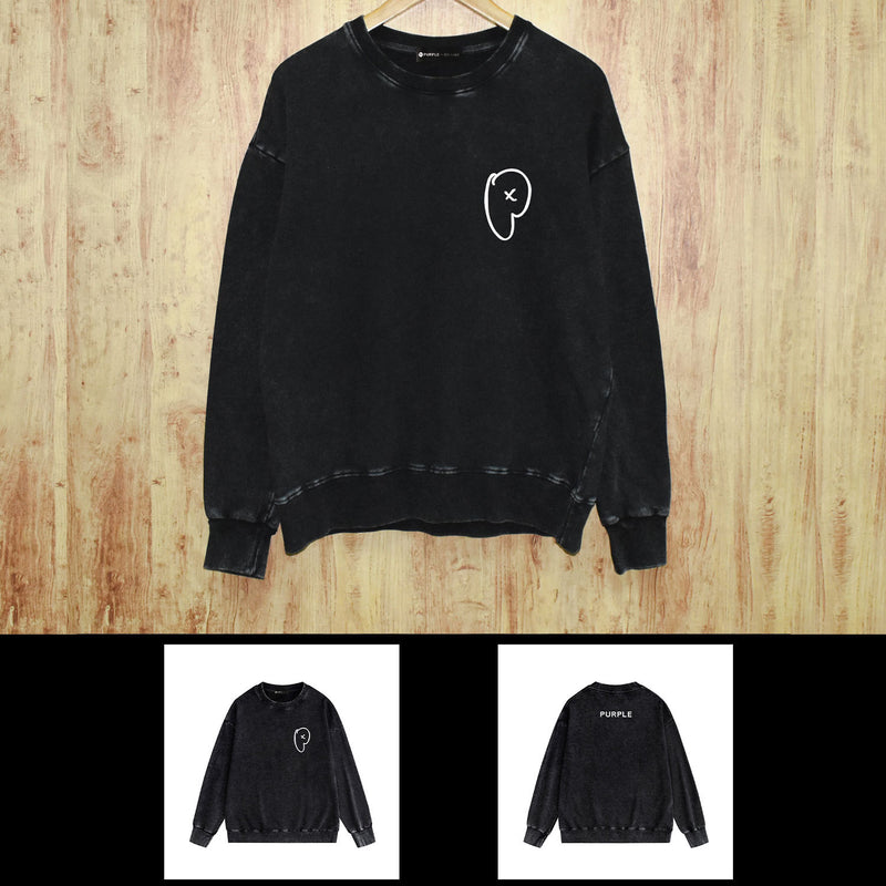 Purple Brand Distressed Sweatshirt Retro Vintage Crew Neck Sweater