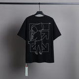 Paint Flower Pattern on the Back of Ow T Shirts for Men and Women