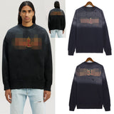 Palm Angle Sweatshirt Palm Angels Washed Flame Print Long Sleeve Crew Neck Sweater Men and Women